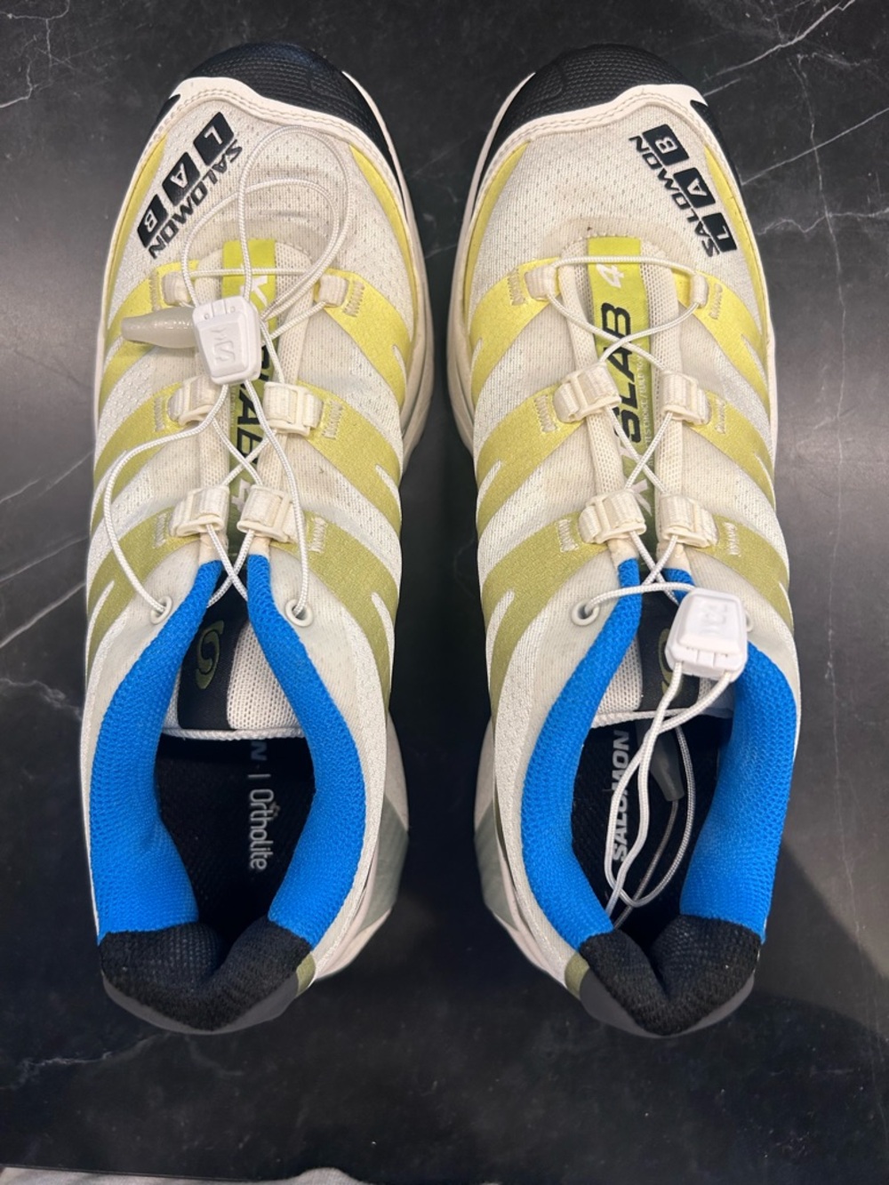 Salomon XT-4 OG sneakers in white, yellow and blue